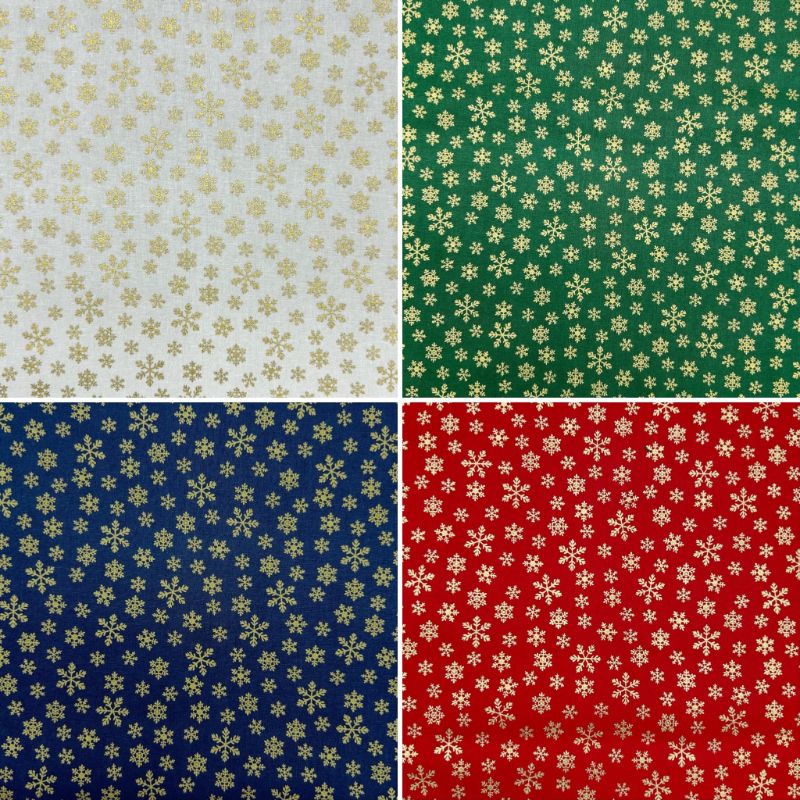 Snowflake Flurries Christmas Cotton Fabric