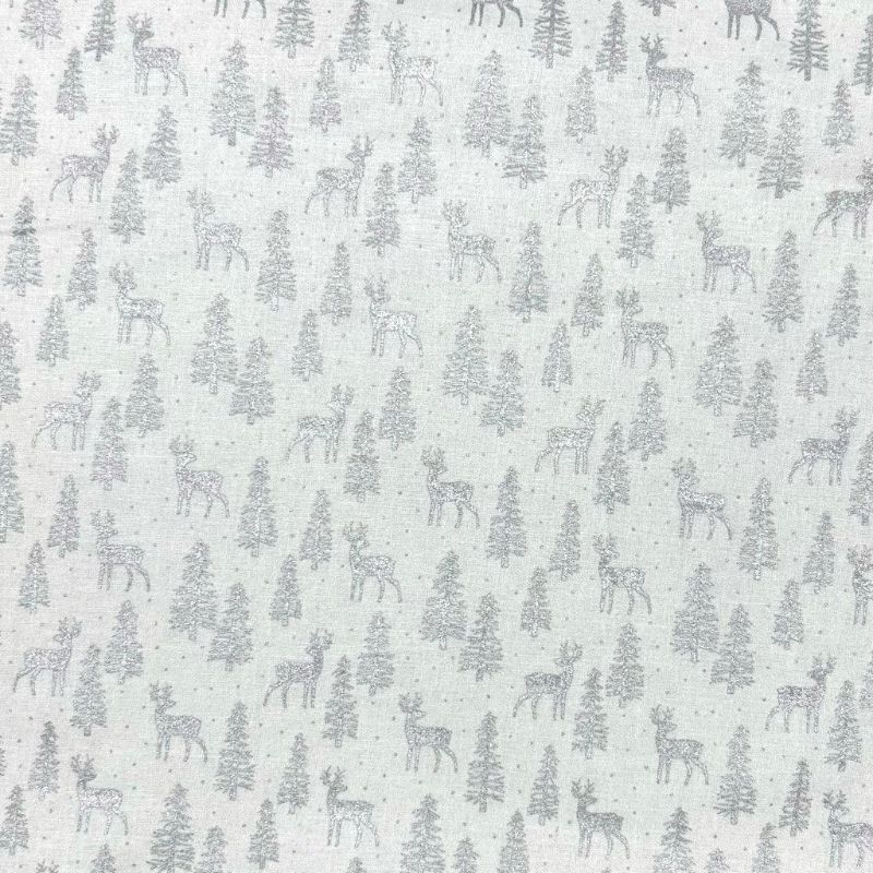 Snowy Forest Christmas Cotton Fabric