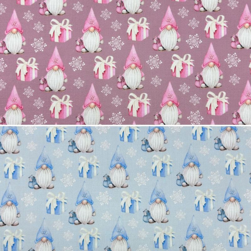 Snowy Gnomes Polycotton Fabric