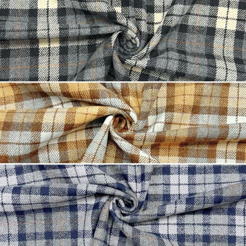 Soft Check Wool Blend Fabric