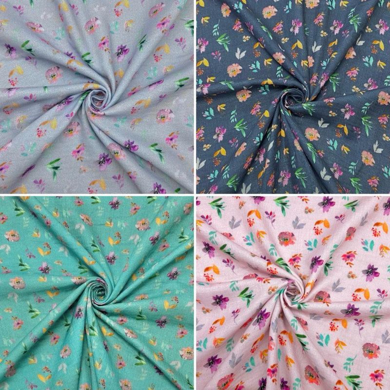 Spring Floral Garden Double Gauze Fabric