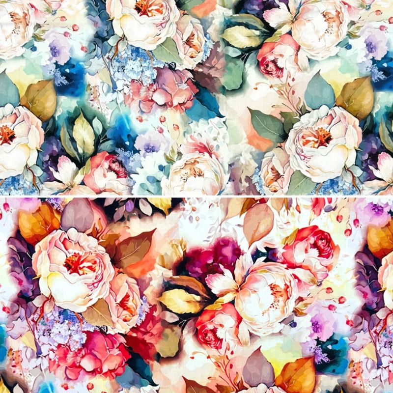Spring Peony Viscose Poplin Fabric