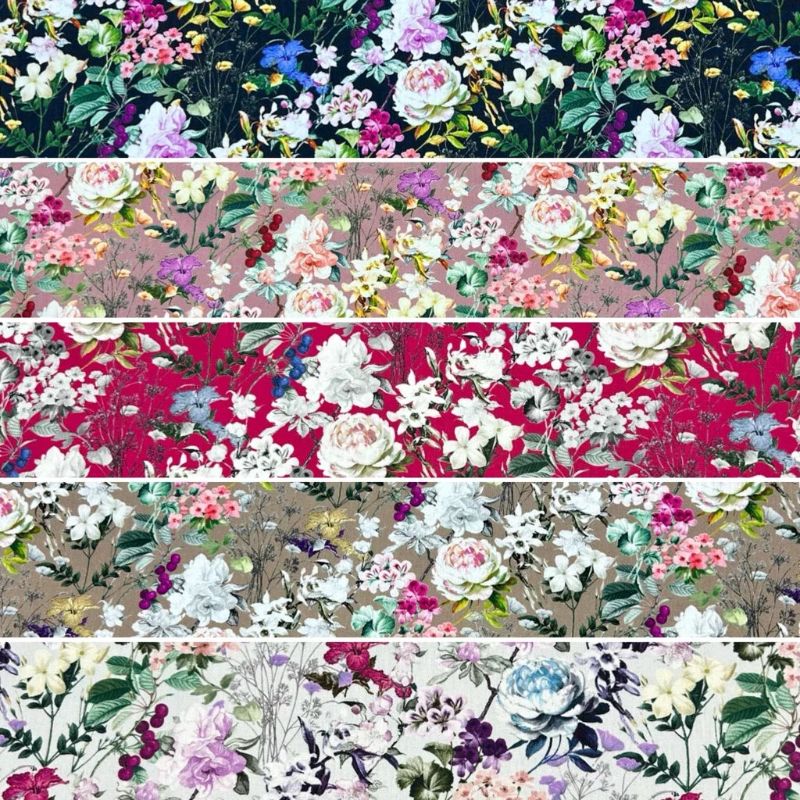 Spring Roses Rose & Hubble Cotton Poplin Fabric
