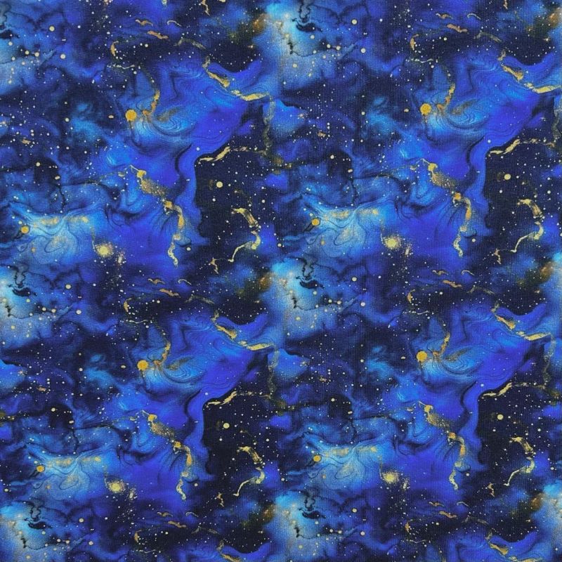 Stardust Glow on Navy French Terry Fabric