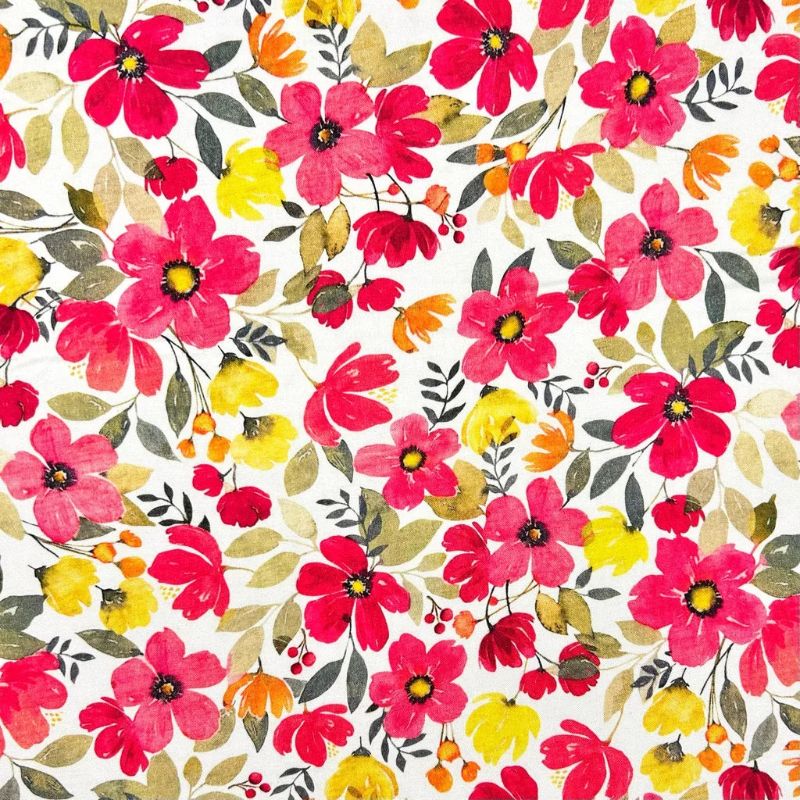 Summer Florals Linen Viscose Fabric