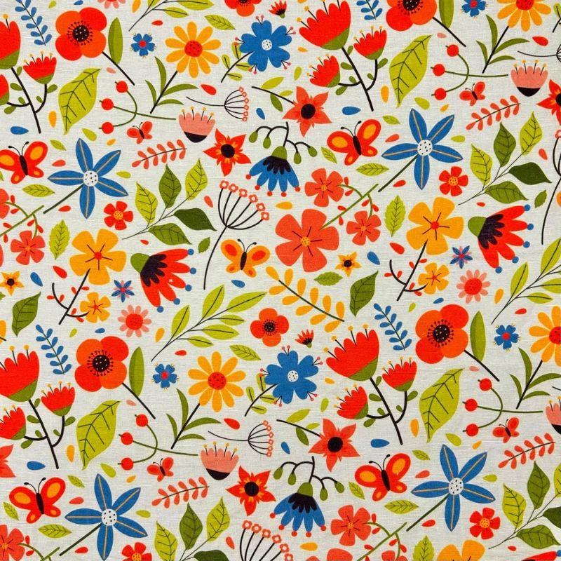 Sunny Garden Bamboo Linen Blend Fabric