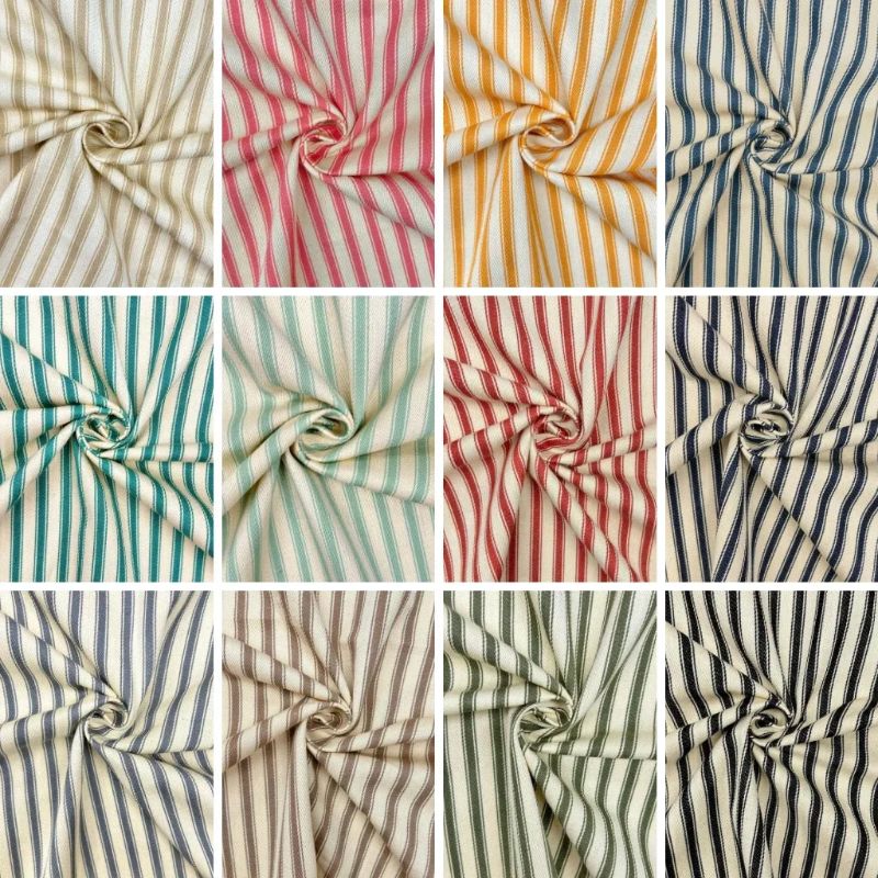 Ticking Stripes Cotton Canvas Fabric