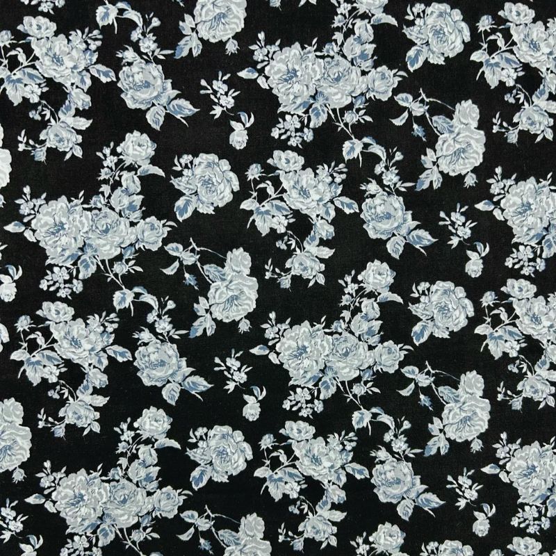 Timeless Floral Rose & Hubble Cotton Poplin Fabric