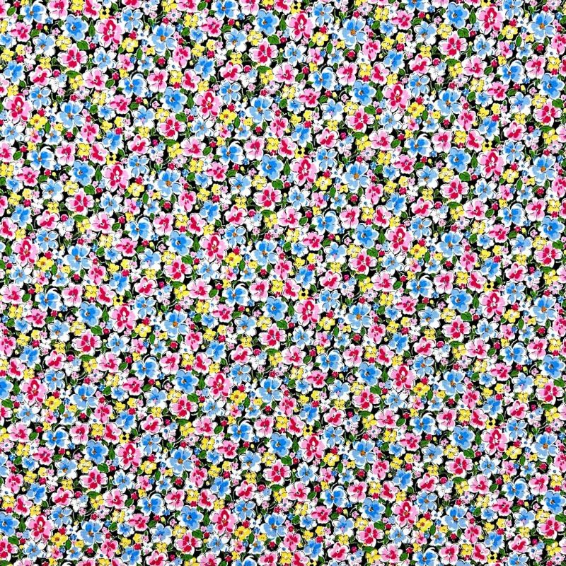 Tiny Blooms Rose & Hubble Cotton Poplin Fabric