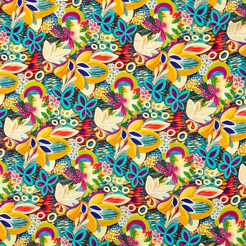 Tropical Carnival Bamboo Linen Blend Fabric