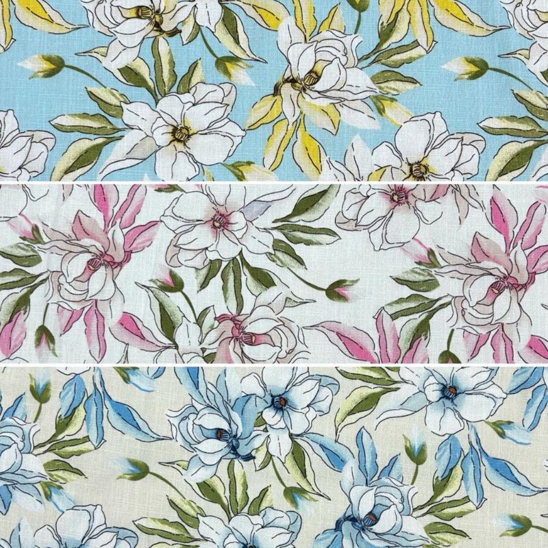 Tropical Cartoon Floral Cotton Linen Fabric