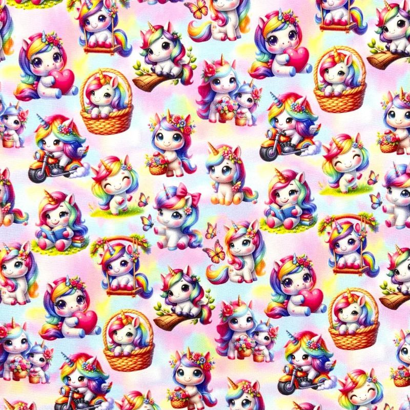 Unicorn Adventures Cotton Towelling Fabric