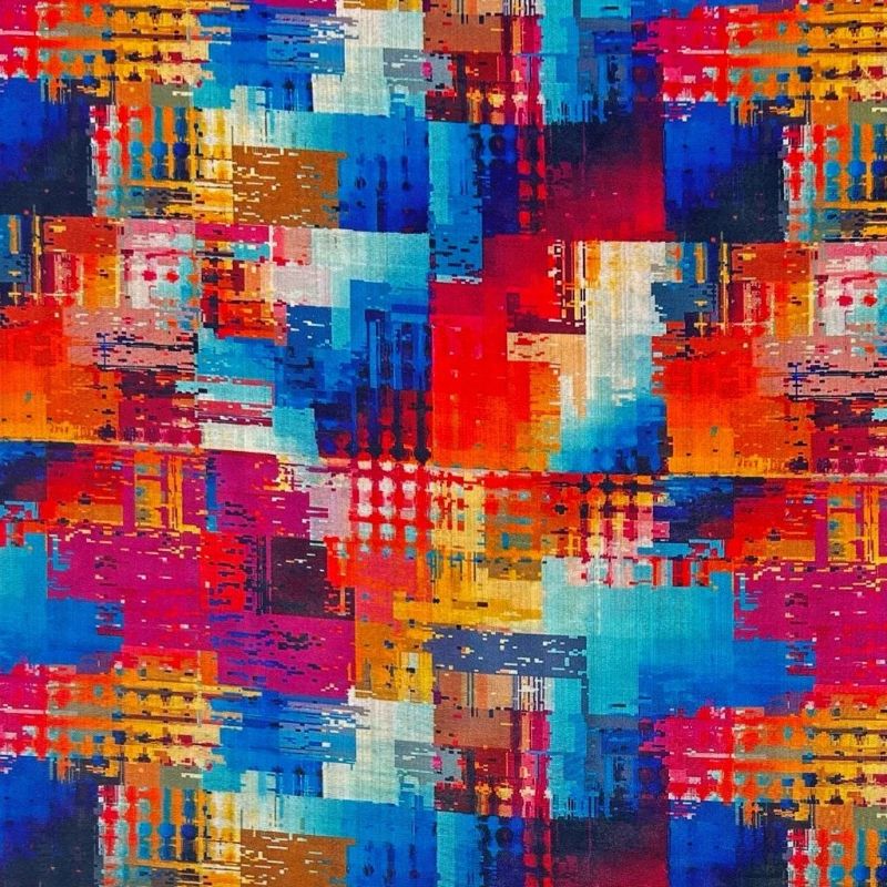 Vibrant Fusion Faux Silk Fabric