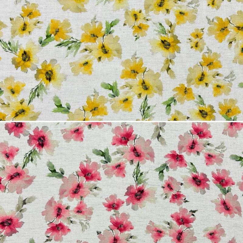 Vintage Blooms Viscose Linen Fabric