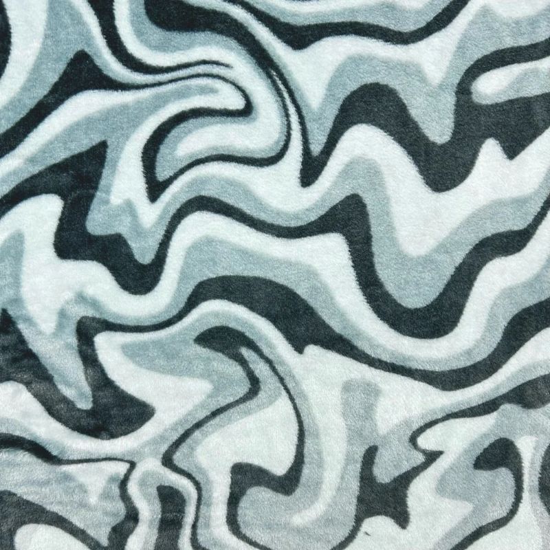 Wavy Days on Silver Cuddle Fleece Fabric