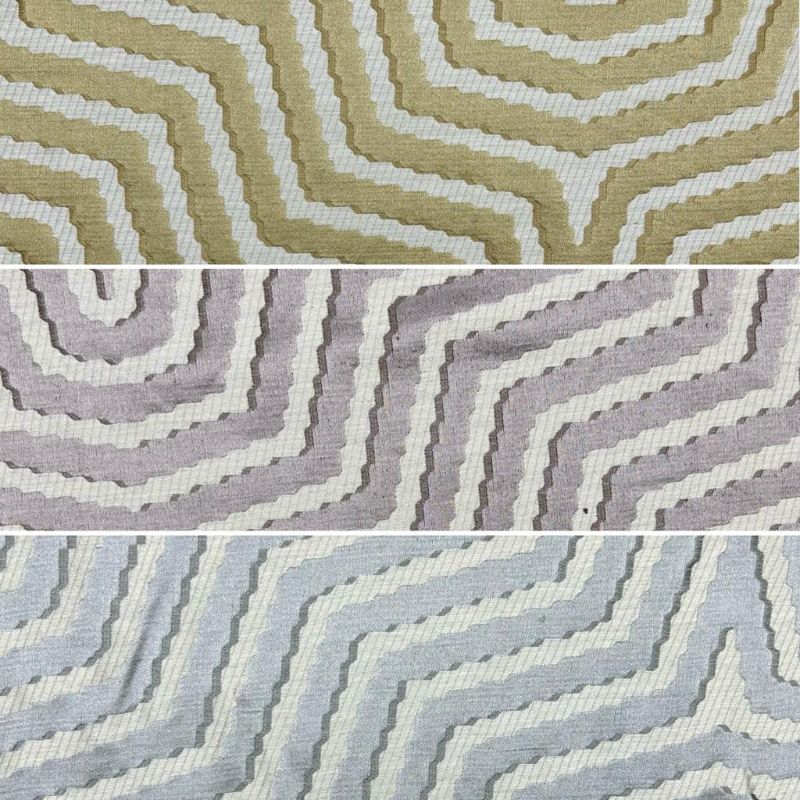 Wavy Zigzag Silk Blend Curtain Fabric