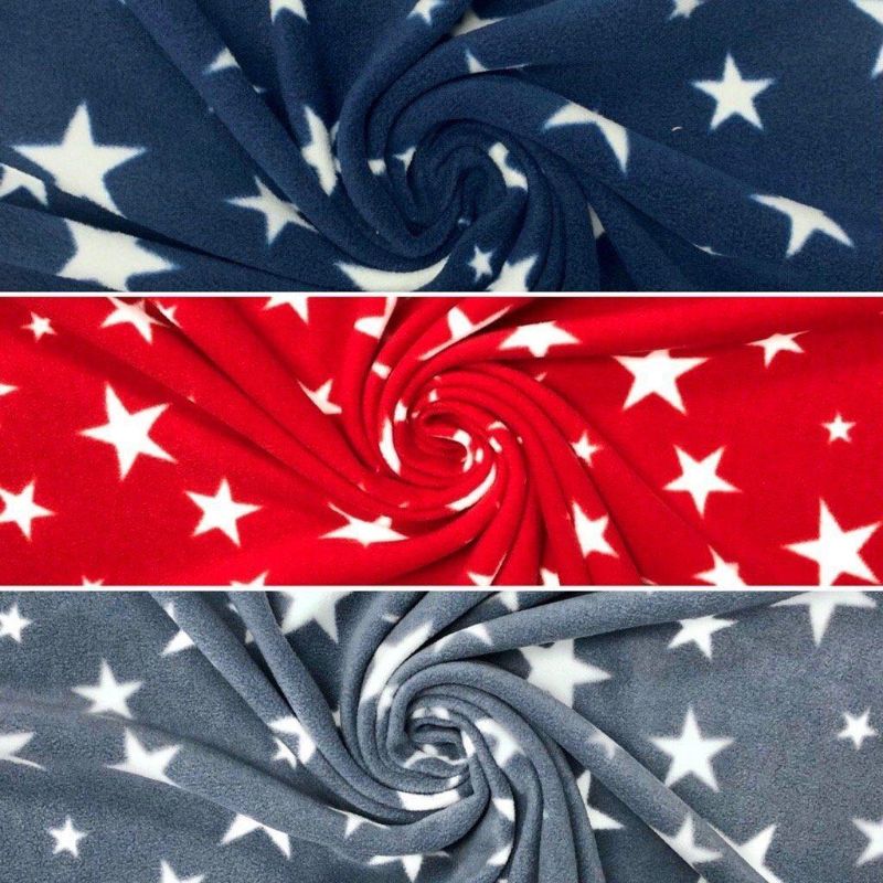 White Stars Anti Pill Polar Fleece Fabric
