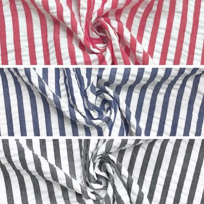 Wide Stripes Seersucker Fabric