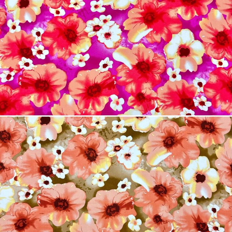 Wildflower Bloom Viscose Challis Fabric