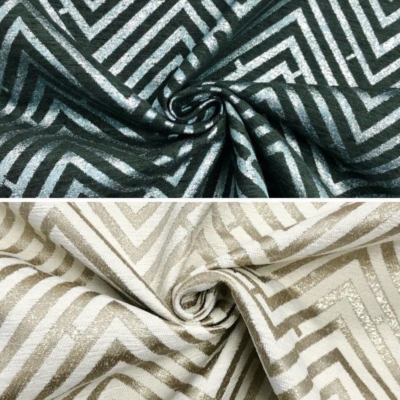 Zig Zag Lurex Upholstery Fabric