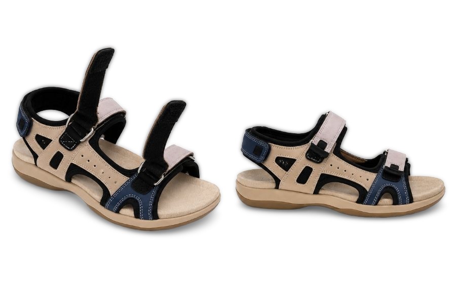 Andrea Ladies Dr. Lightfoot Beige/Navy/Stone Sandal