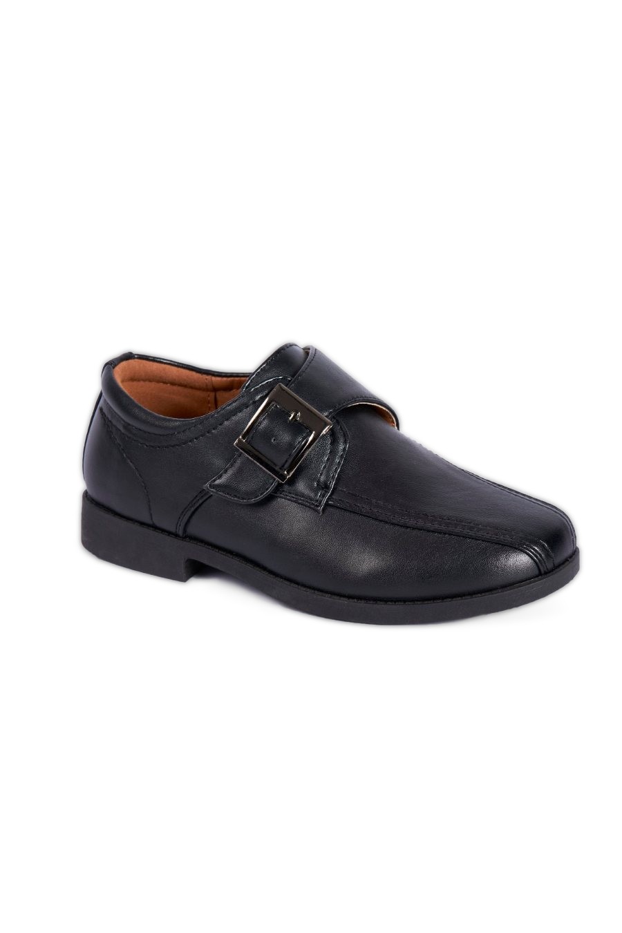 Charles Black PU Side Buckle Formal / School Boys Shoe BXT