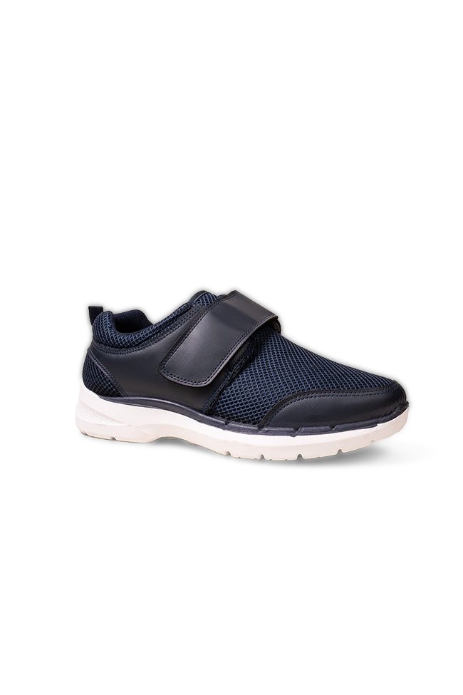 David Men's Mesh Touch Fasten Trainer Navy