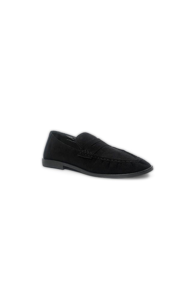 Deborah Ladies Black Microfiber Loafer