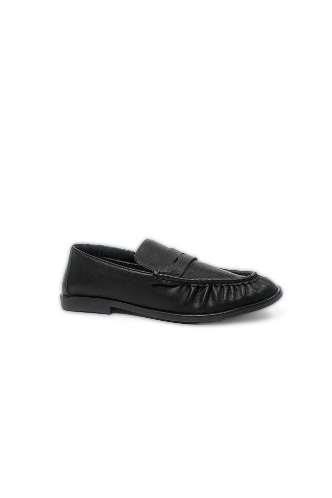 Deborah Ladies Black PU Loafer