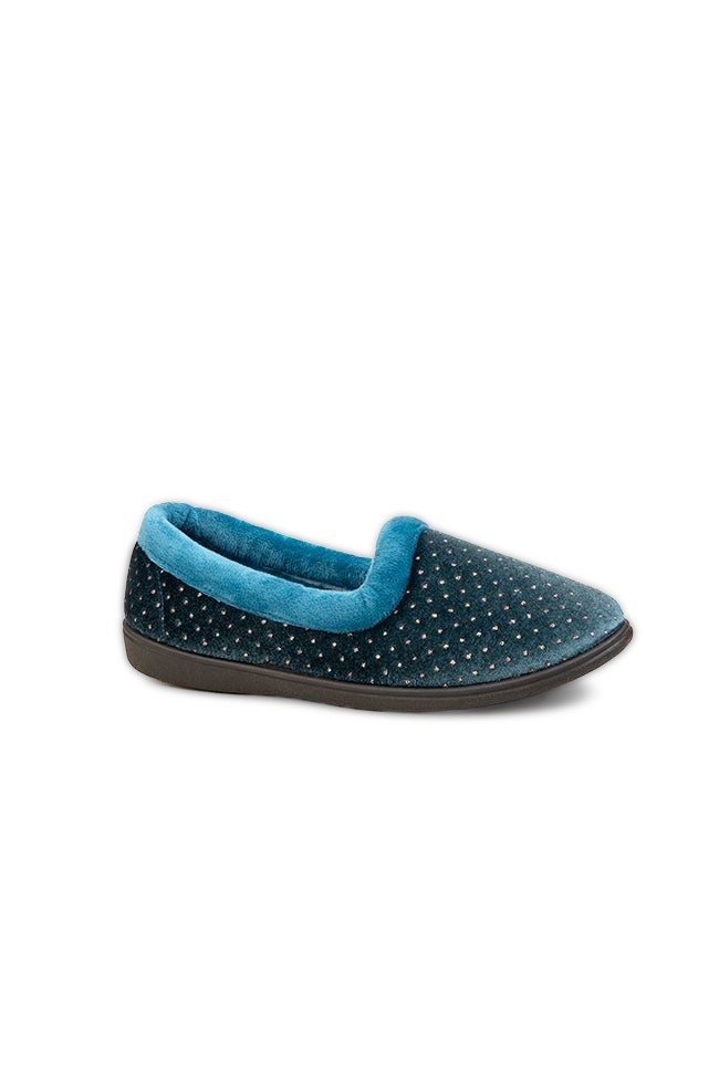 Esme Dr. Lightfoot Ocean Velour Pearl Slipper