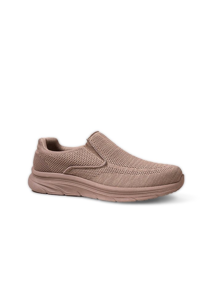 Ezra Men Twin Gusset Taupe Trainers