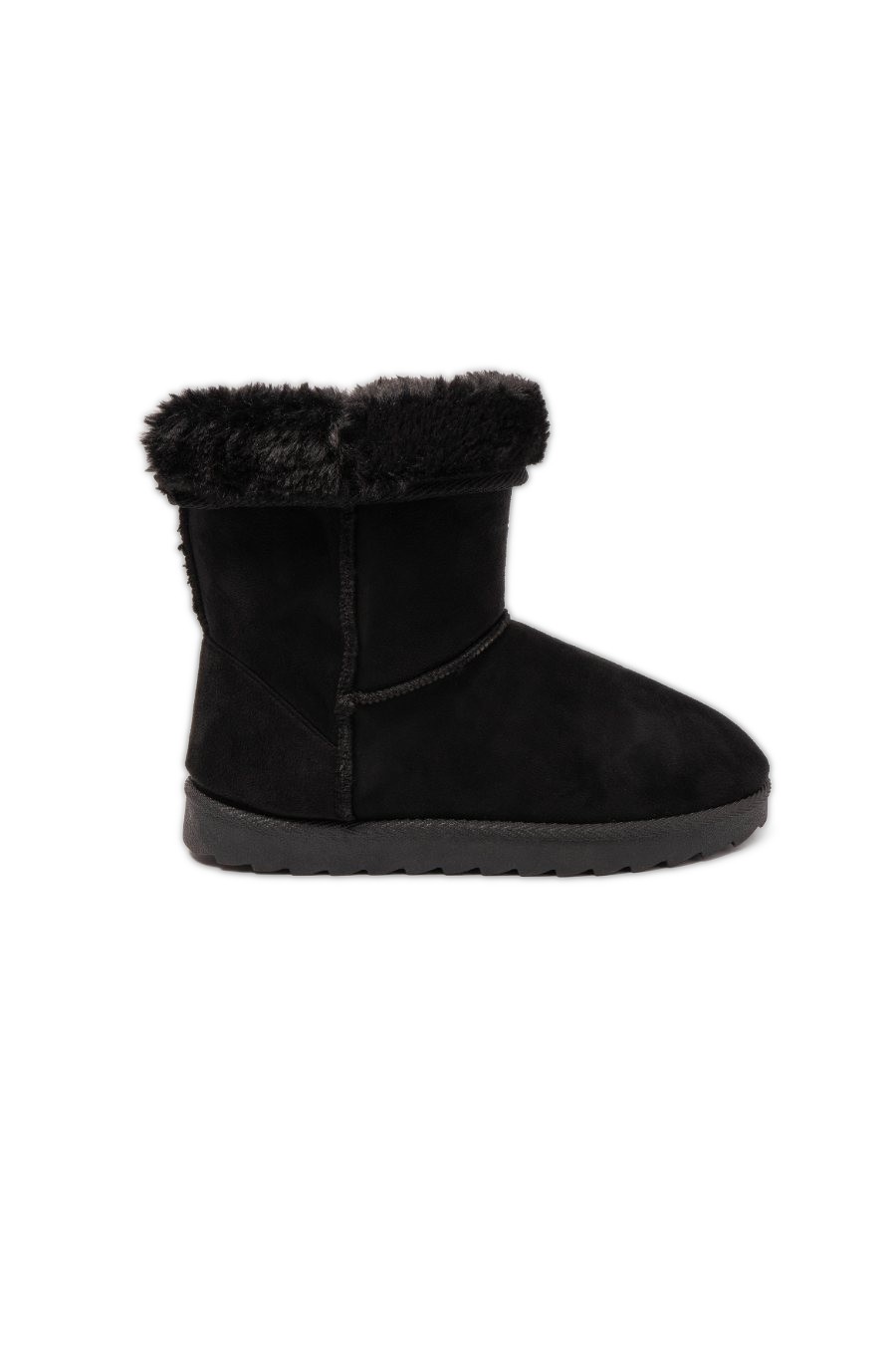 GEORGIA Black FUR LINED CALF LENGTH BOOT
