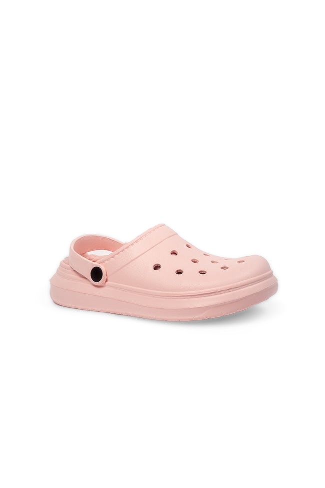 Harriet Ladies Fur Lined Pink Clogs