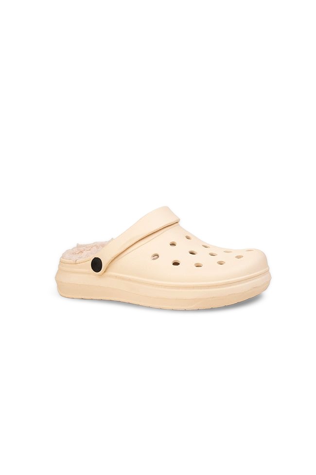 Harriet Ladies Fur Lined Stone Clogs