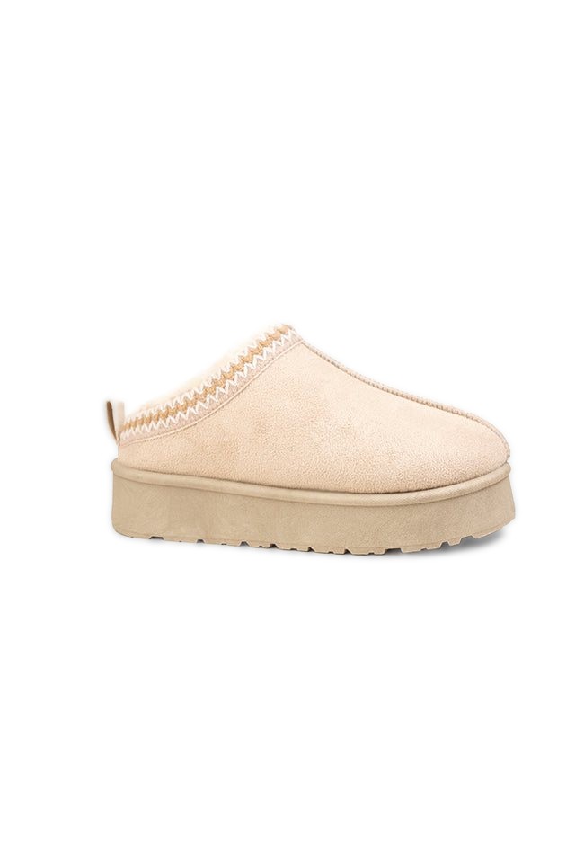 Heidi Ladies Platform Braided Stone Slipper