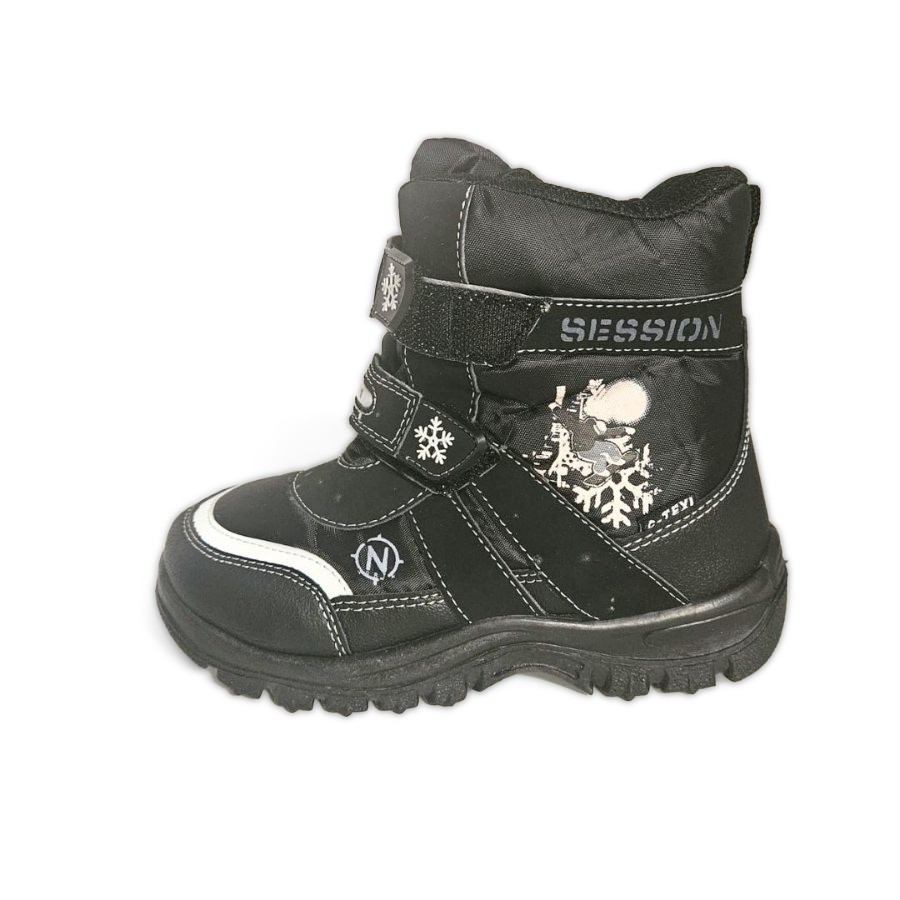 Kai Kids Touch Fasten Winter Black Boots Size 24-32