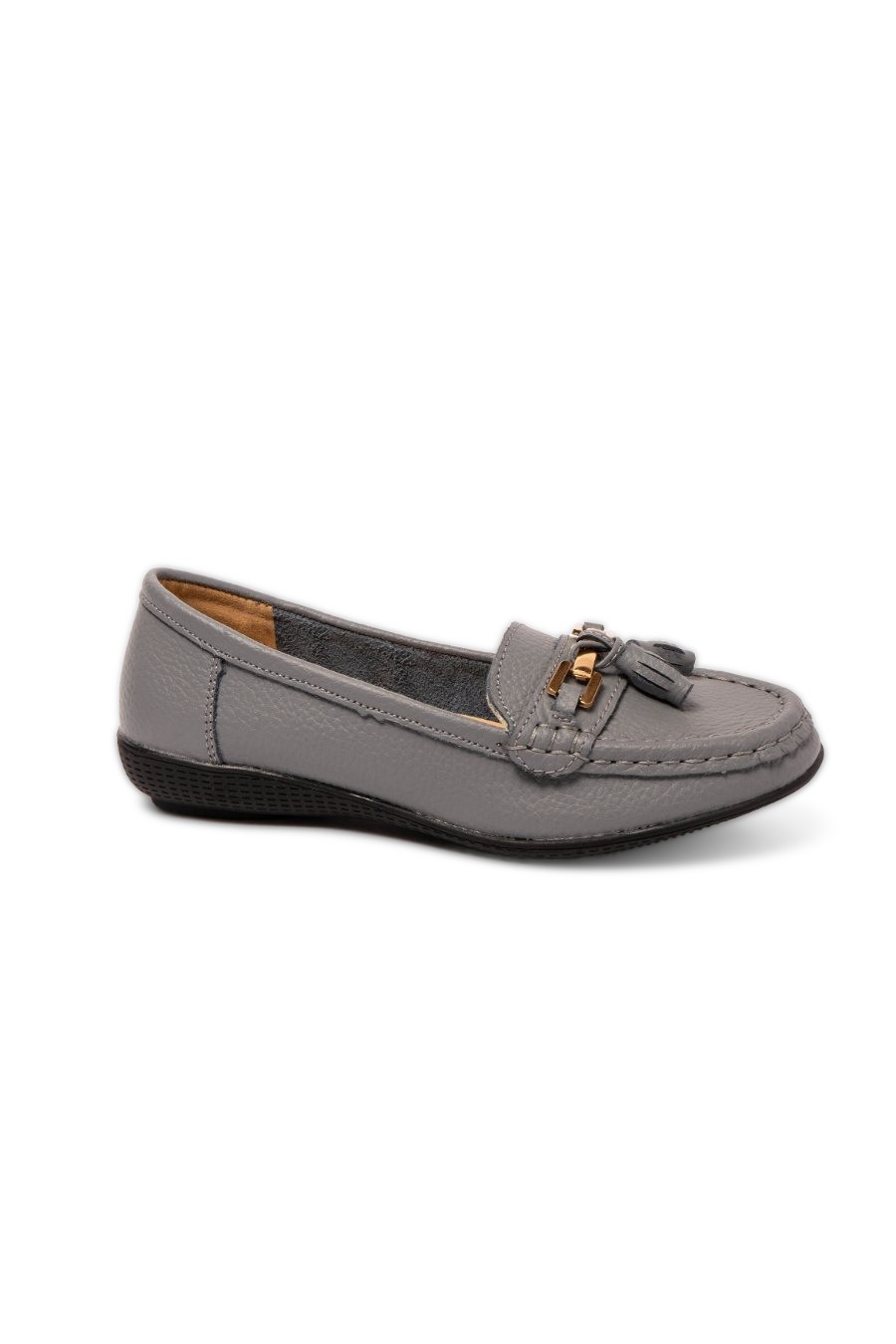 Leather Margaret Loafers Grey