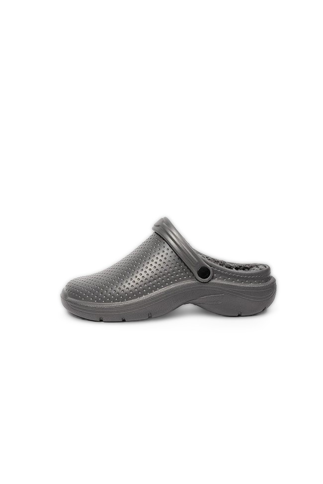 Leo Youth Fur Lined Full Garden Clog Grey