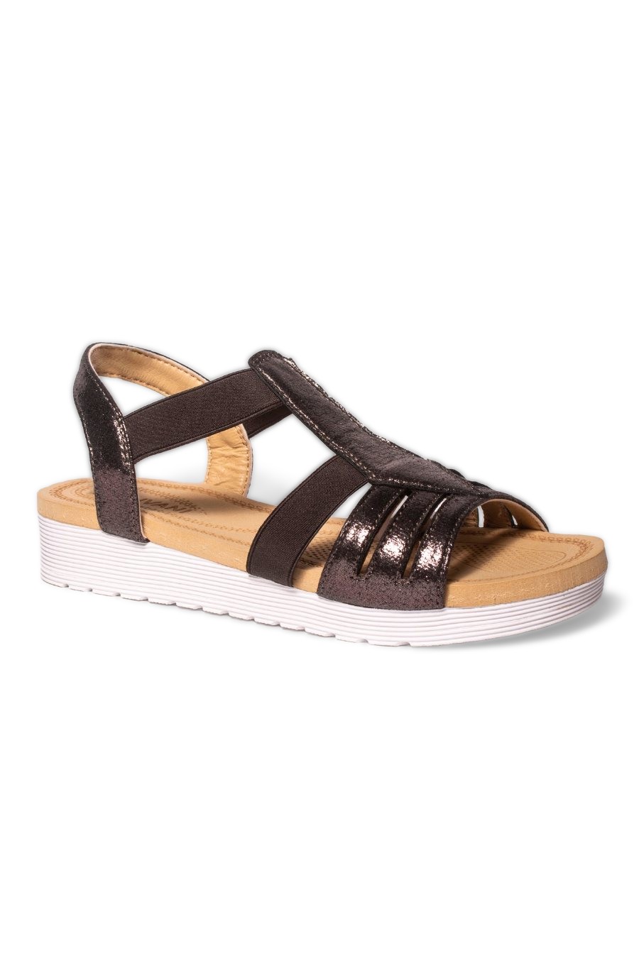 Lucy Pewter T Bar Shimmer Sandal