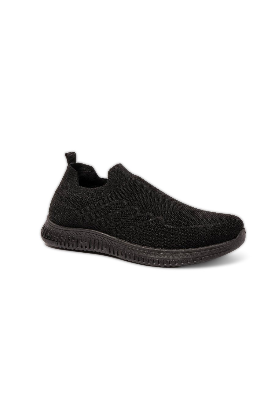 Luke Knitted Slip On Black Trainer