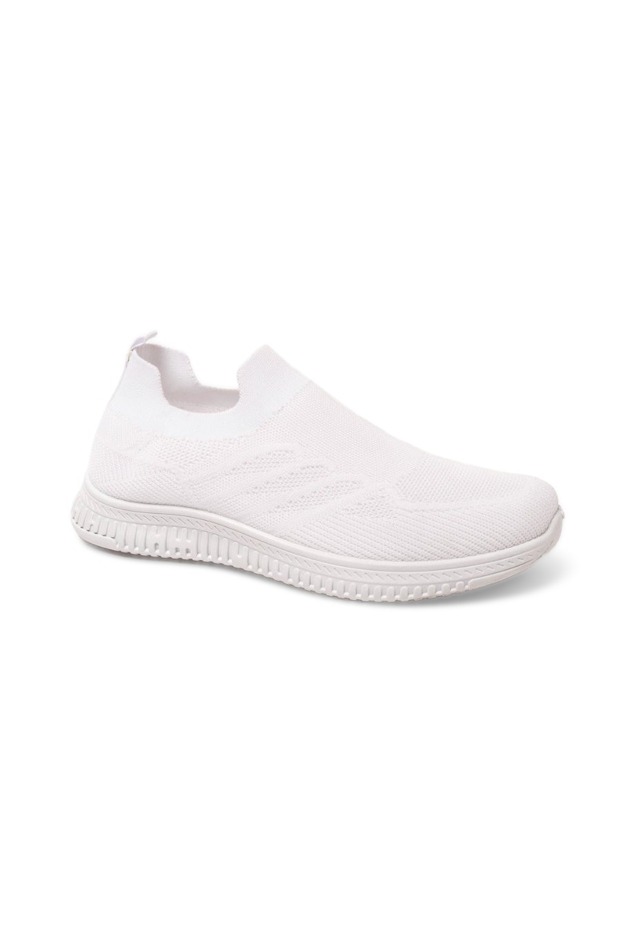 Luke Knitted Slip On White Trainer