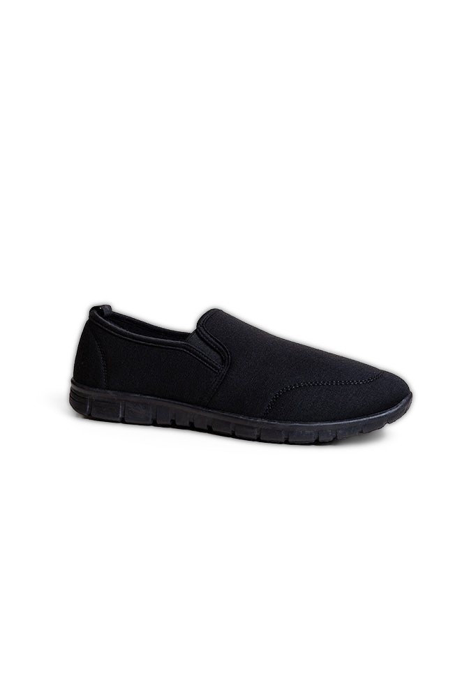 Roger Men Twin Gusset Black Slip On Canvas