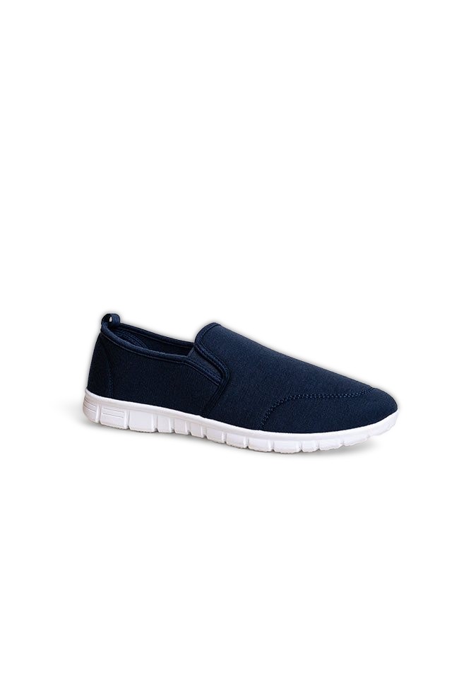 Roger Men Twin Gusset Navy Slip On Canvas