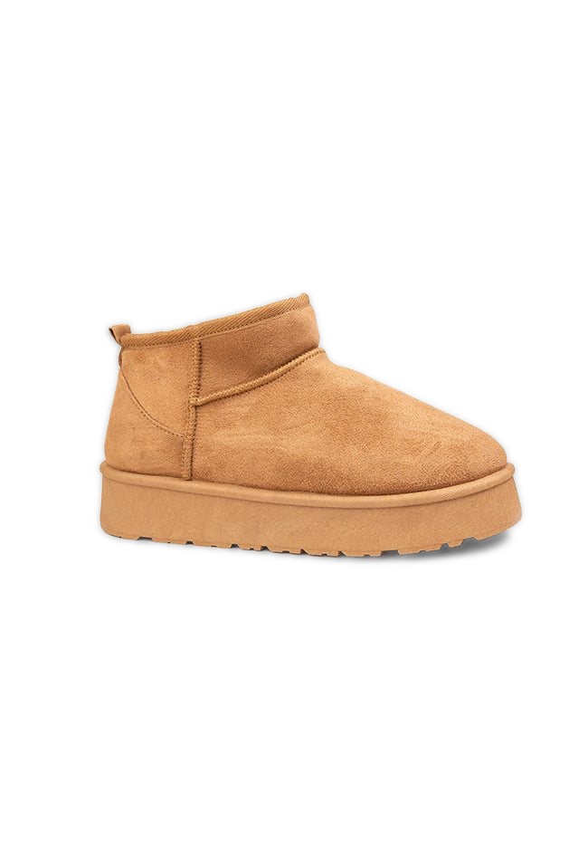Scarlet Ladies Platform Low Cut Ankle Boot Chestnut