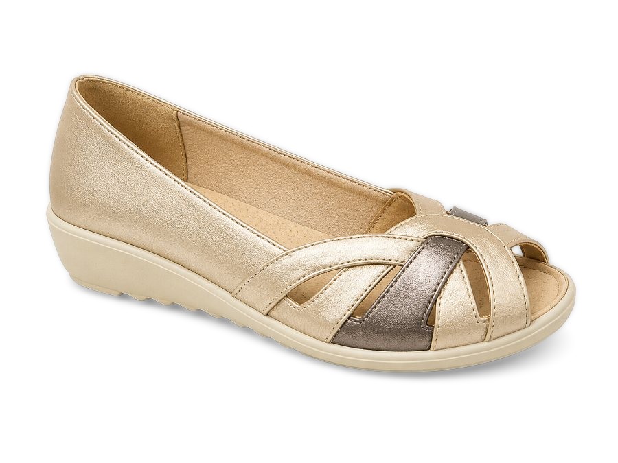 Susan Dr. Lightfoot Open Toe Casual Pewter/Bronze